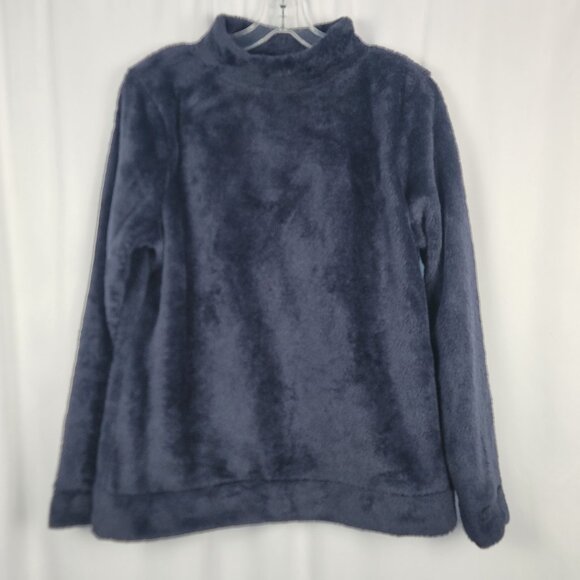 Talbots Blue Dream Fleece Sherpa Funnel Neck Pullover Women's Size Medium - Picture 1 of 10